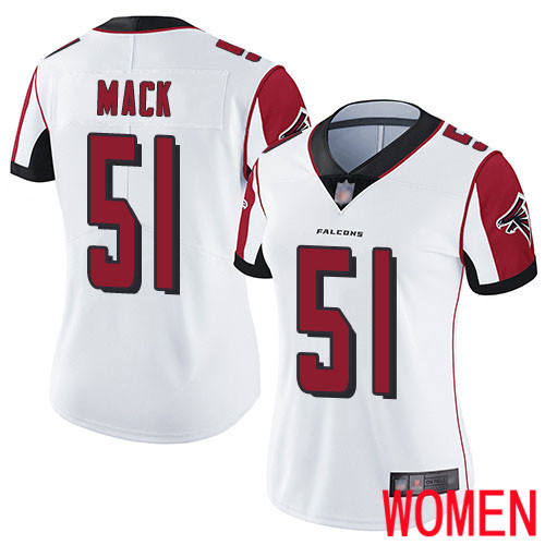 Atlanta Falcons Limited White Women Alex Mack Road Jersey NFL Football #51 Vapor Untouchable->youth nfl jersey->Youth Jersey